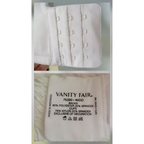 Vanity Fair Beautiful Benefits Contour 76380 Back Smoother Underwire Bra 46DD - Picture 8 of 9